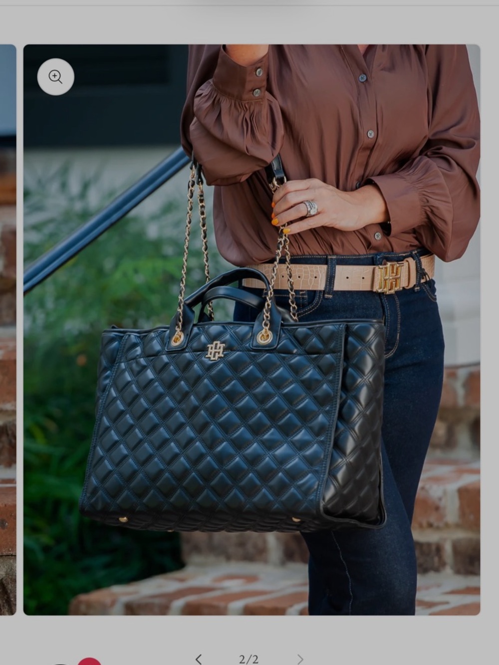 Melissa Quilted Laptop Tote - Black - Picture 3 of 3